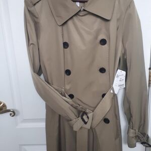 BCBGeneration Green Trench Coat with Silver Hardware